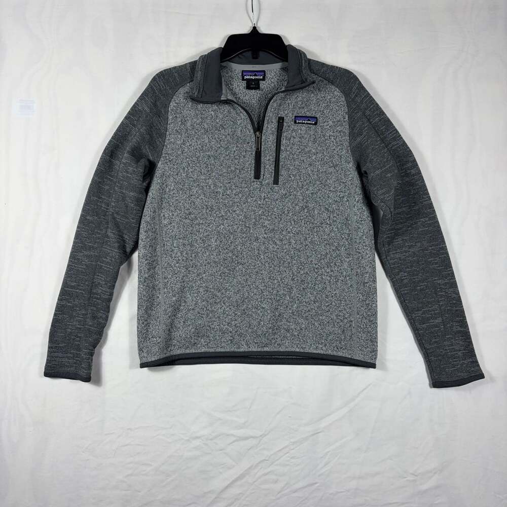 Mens PATAGONIA 2 Tone 1/4 Zip Pullover Fleece Better Sweater Nickel Forge Gray